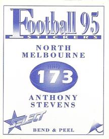 1995 Select AFL Stickers #173 Anthony Stevens Back